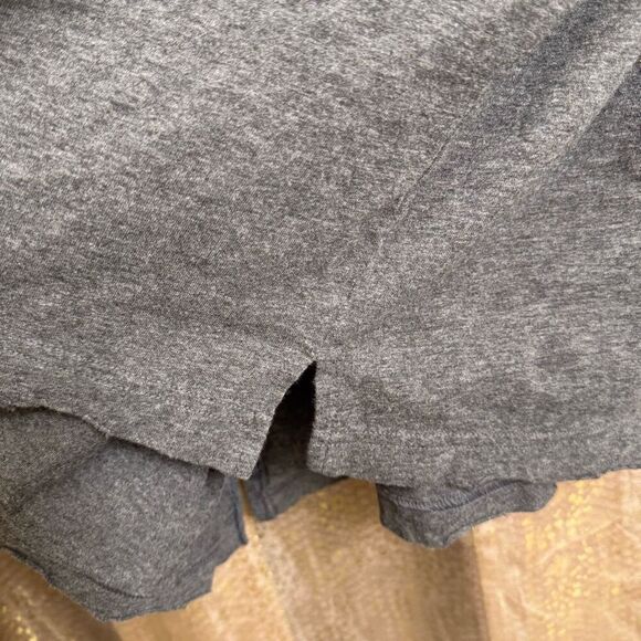 PINK Victorias Secret Charcoal Gray Distressed Long Sleeve T Shirt Large - Picture 7 of 7